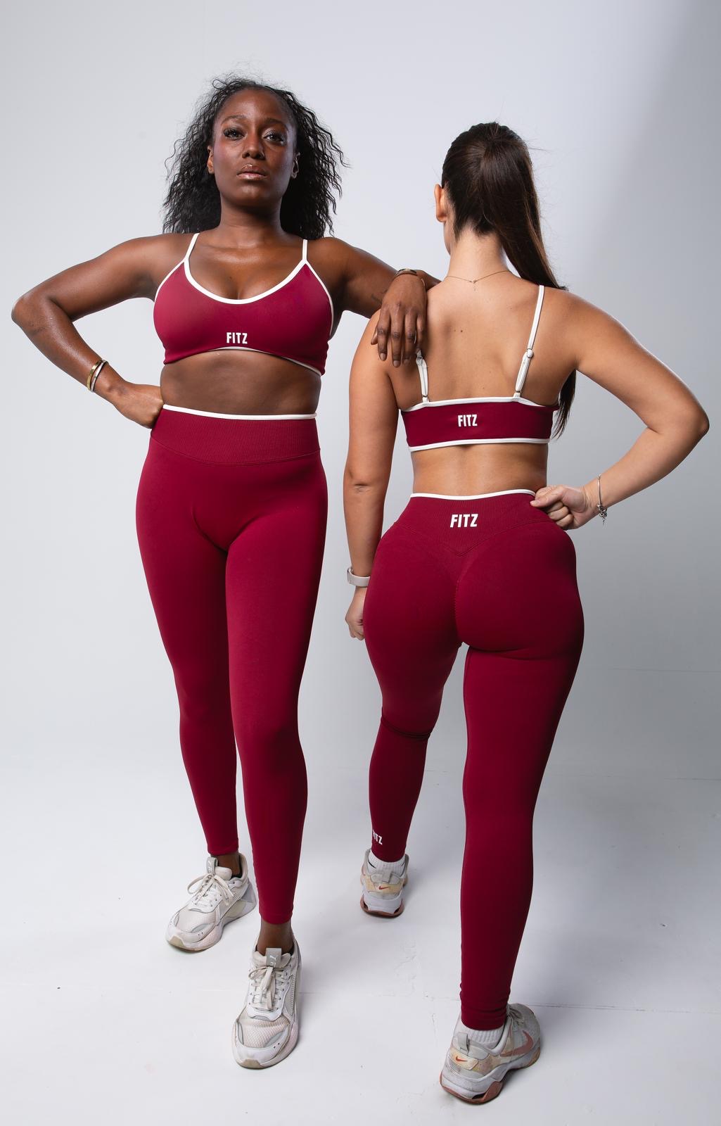 Claret Leggings + Sports Top Set