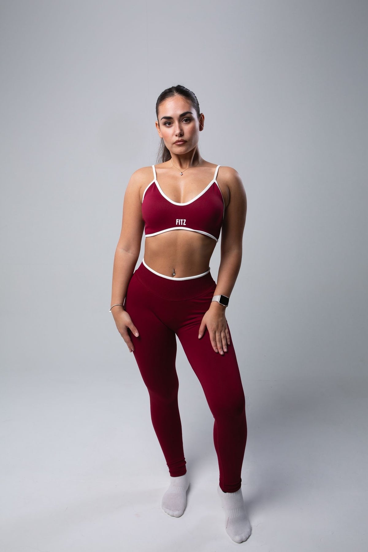 Claret Leggings + Sports Top Set