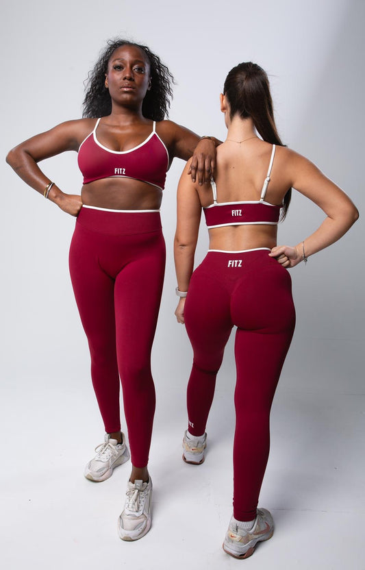 Claret Leggings + Sports Top Set