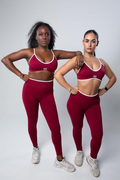Claret Leggings + Sports Top Set