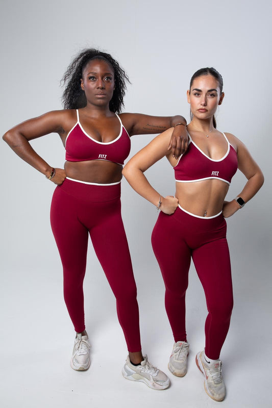 Claret Leggings + Sports Top Set